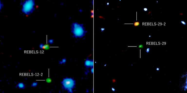 Discovery of two galaxies hidden behind 