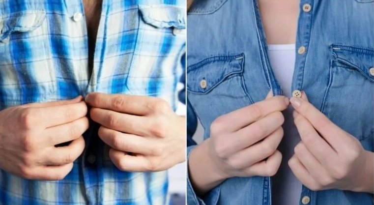 Clothing buttons..right for men, left for women..because wonderful