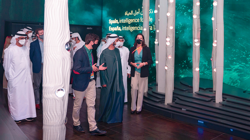 Mohammed bin Rashid visits the Spanish pavilion at Expo 2020 Dubai