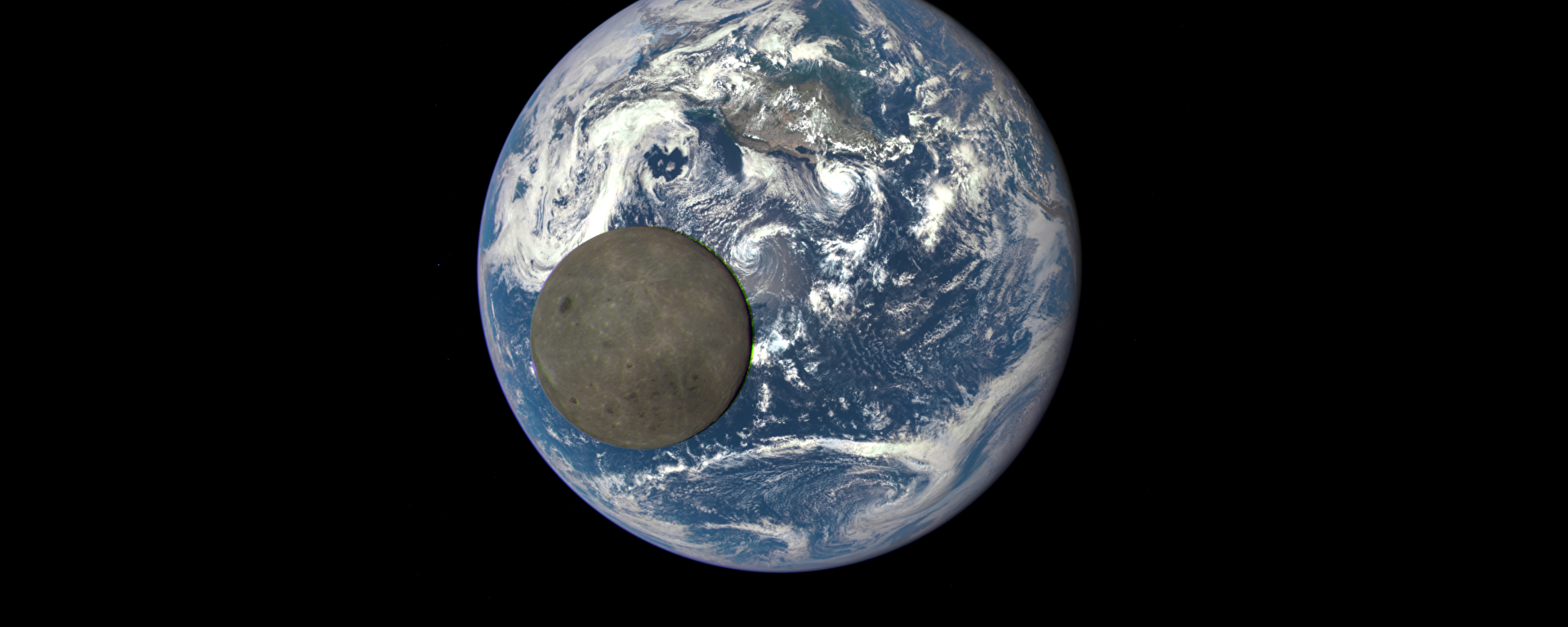 The unique image of the Moon in the background of the Earth was created using the Deep Space Climate Monitor (DSCOVR) spacecraft.  - Sputnik Arabic, 1920, 03.01.2022
