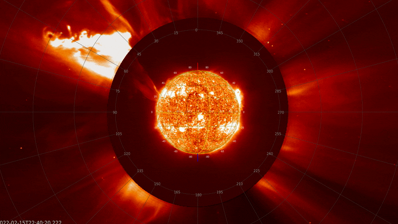 A large solar flare captured by a solar-powered spacecraft