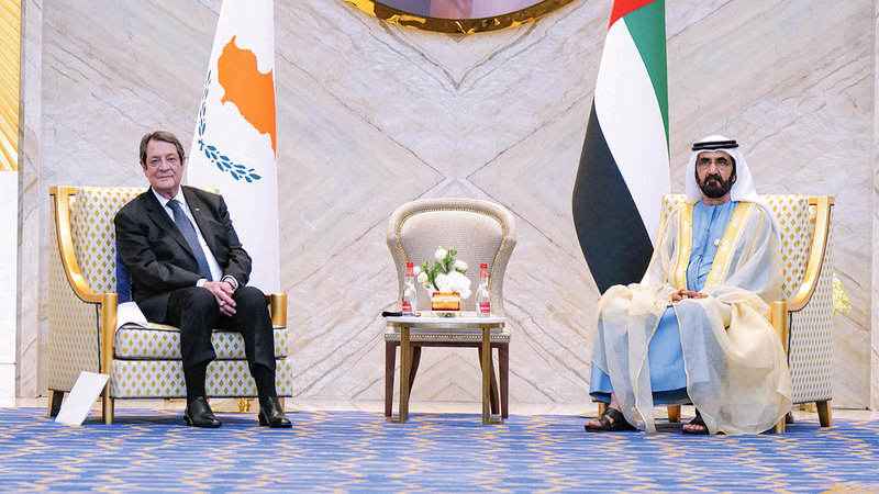 Mohammed bin Rashid discussed the possibility of a partnership between the two countries with the President of Cyprus