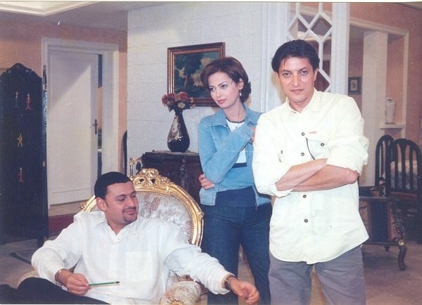 Artist Hisham El Meliki with Rania Shaheen and Rames Jalal
