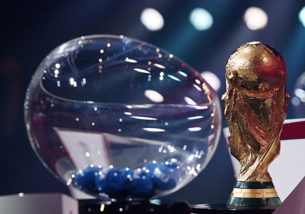 The draw ceremony focuses on the Qatar World Cup