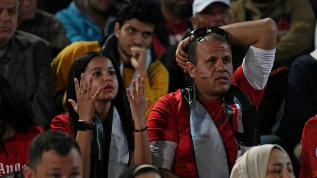 Egypt fans watch the return match against Senegal in the 2022 World Cup African qualifiers
