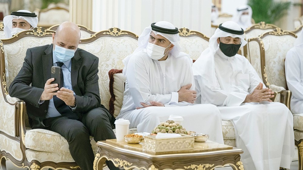 Adel al-Rashid, Mustafa al-Saruni and Jamal al-Duwairi during the meeting