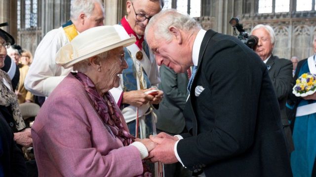 Queen Elizabeth II and Prince Charles.
