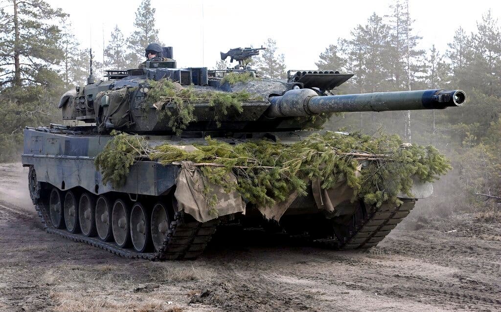 Finnish tank (AB) during a military exercise