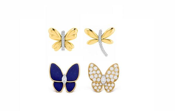 Butterfly Gold Earring Designs