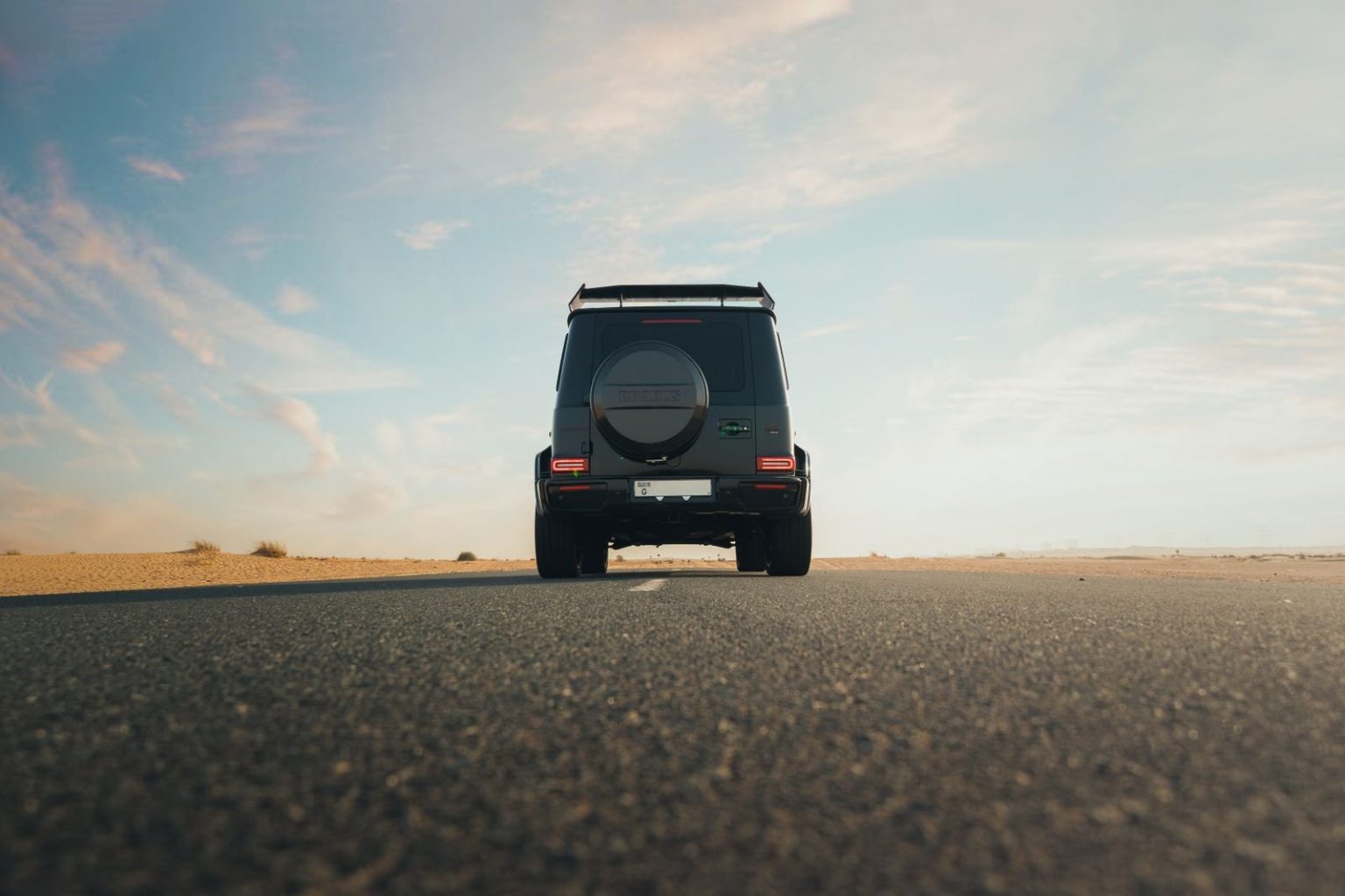 An SUV on an open road in the UAE, as Dongfeng launches its 008 family SUV