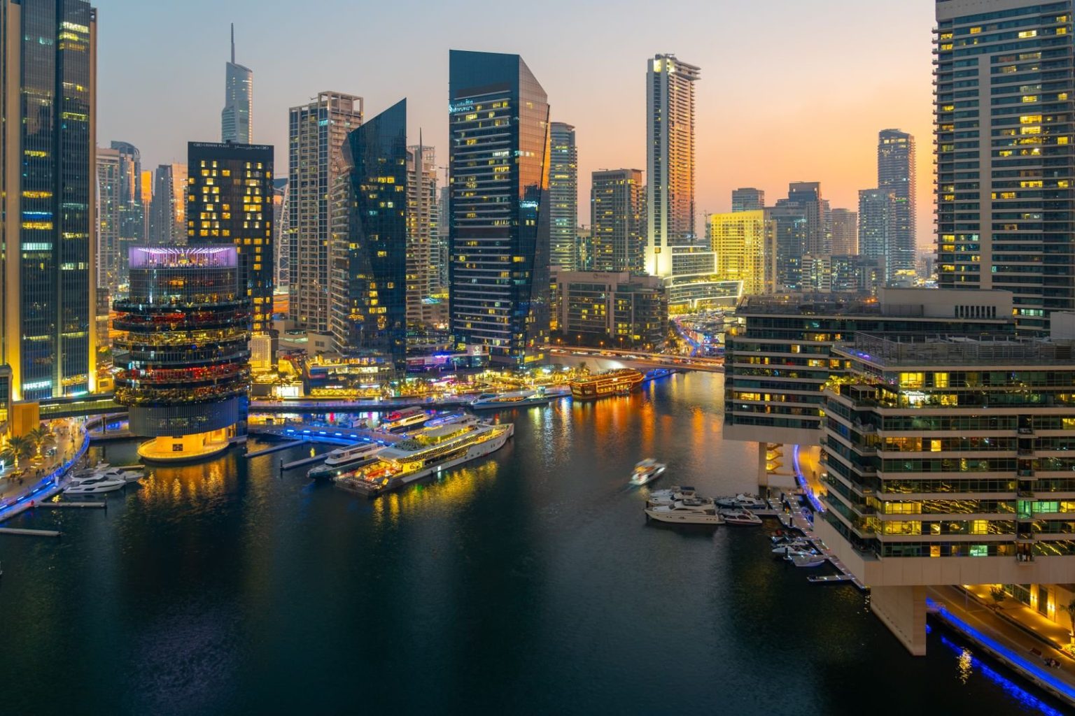 Best Web Design Agencies in Dubai (2026) Dubai Marina skyline at twilight
